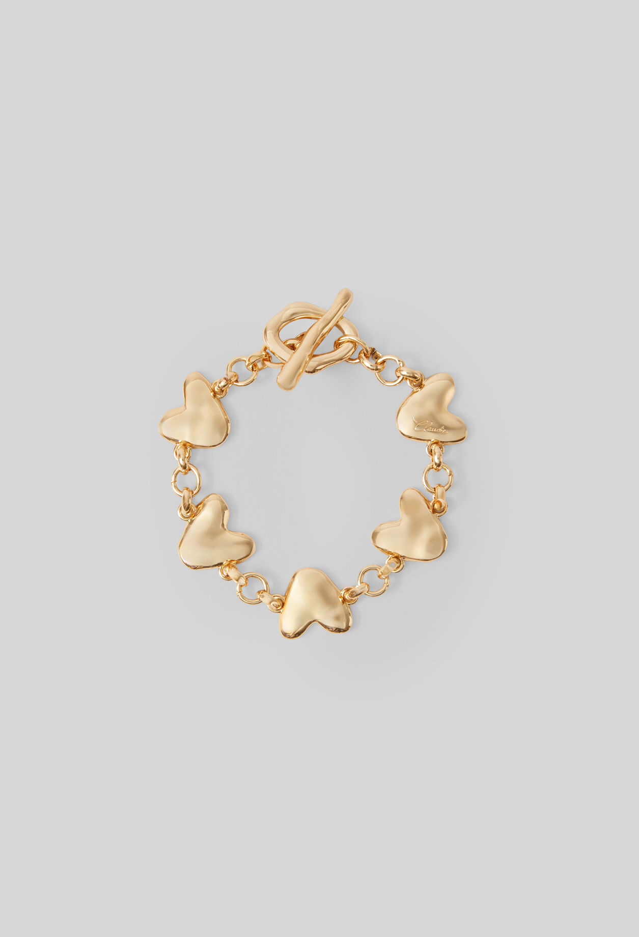 Hammered hearts chain bracelet