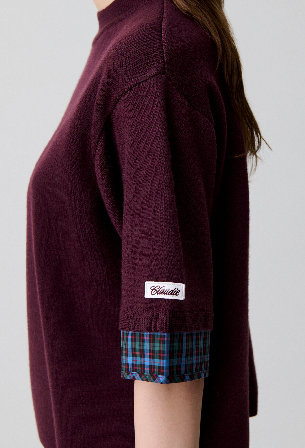 Knitted funnel neck jumper