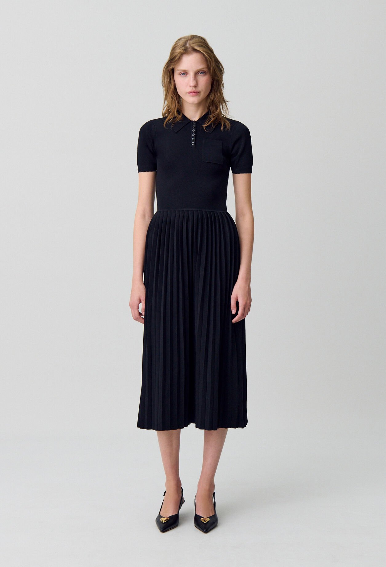 Fine-knit midi dress