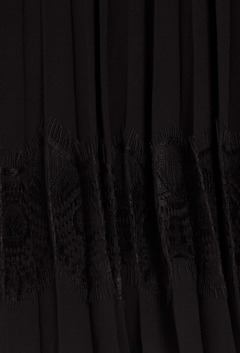 Twist short black pleated dress 