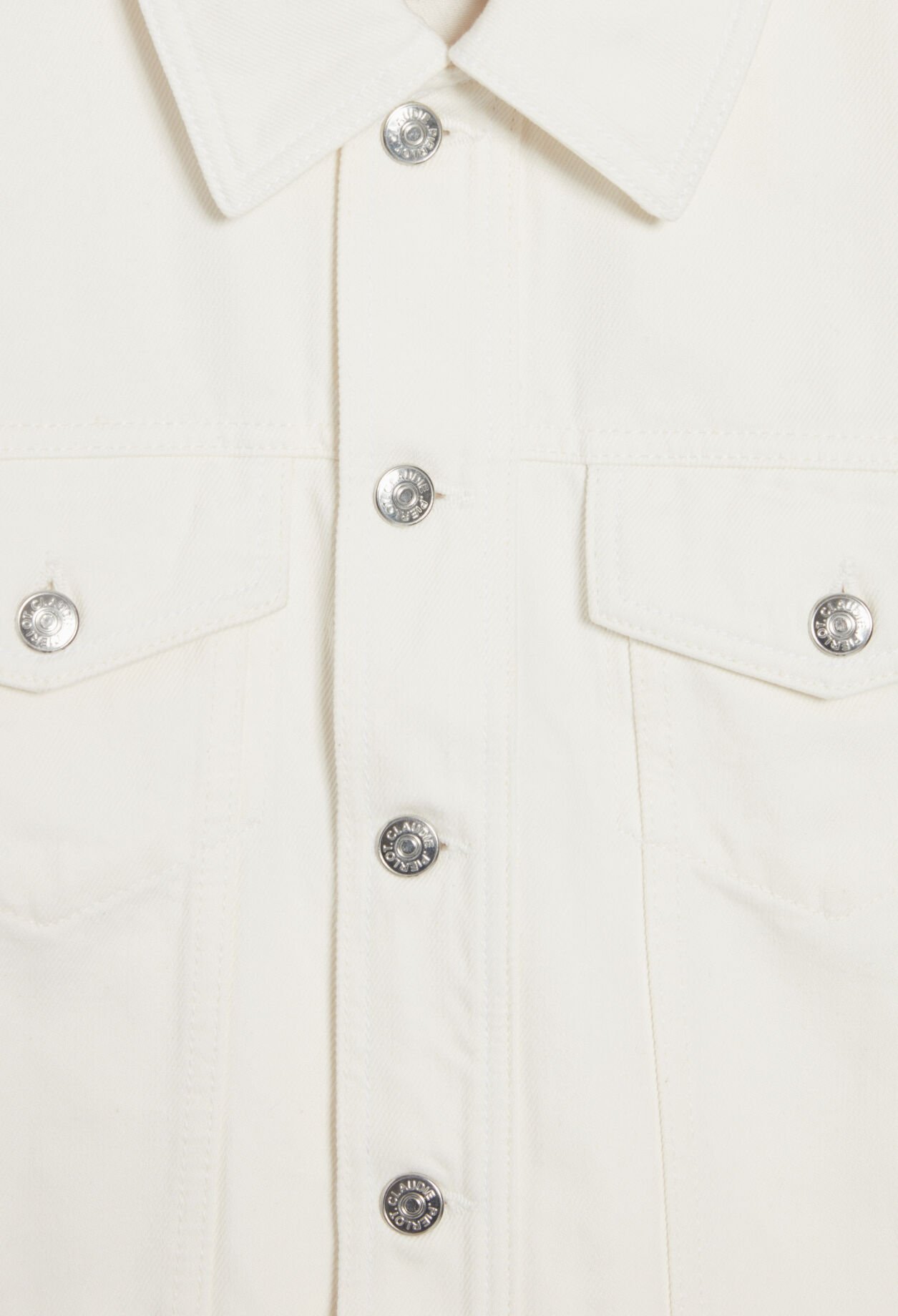 Straight-leg cream denim jacket