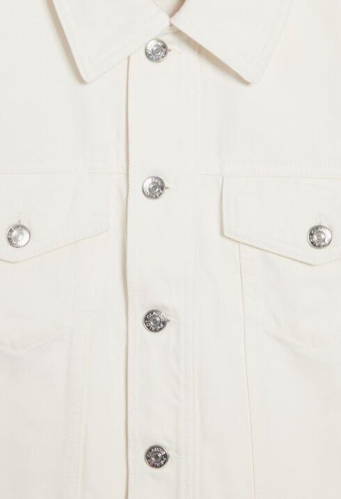 Straight-leg cream denim jacket