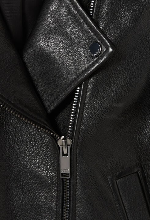 Black grained leather jacket