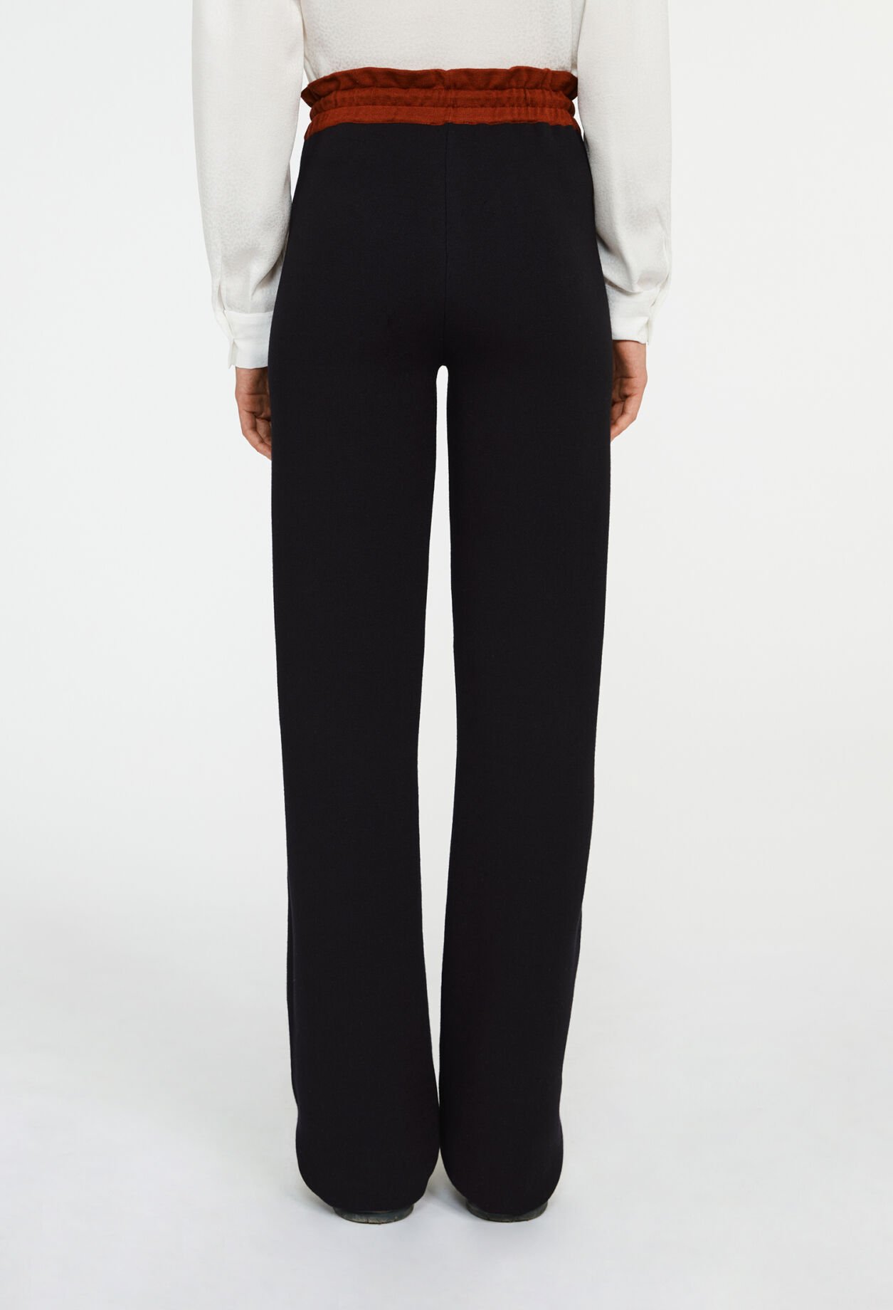 Pantalon bicolore large maille bicolore