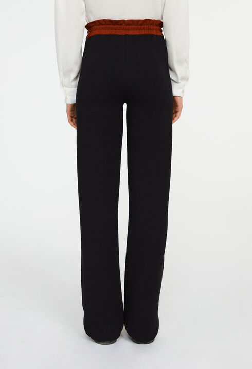 Pantalon bicolore large maille bicolore