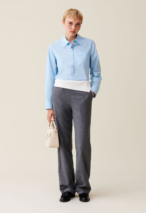 Straight trousers contrast belt