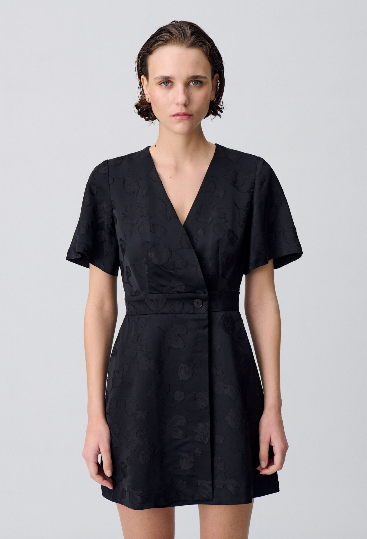 Wrap-Style Mini Dress