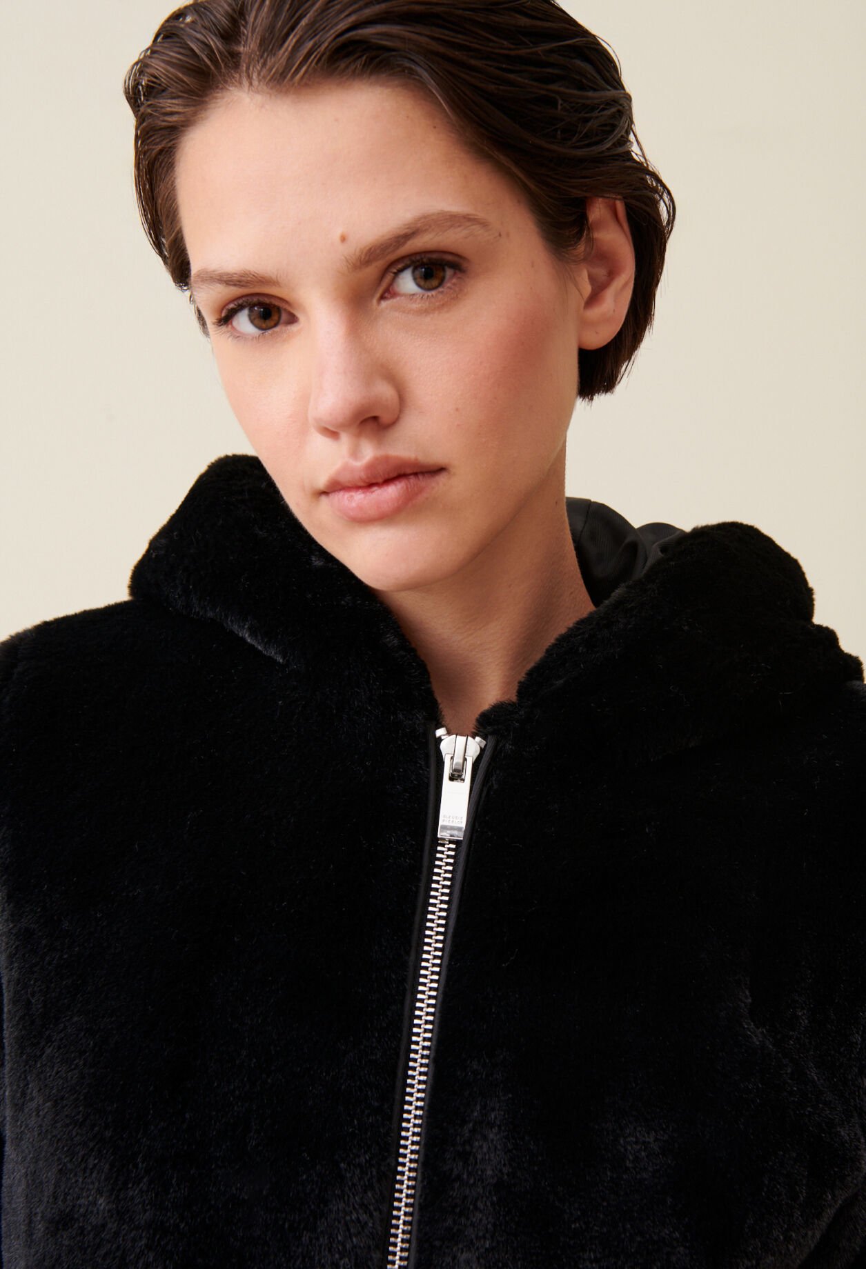 Hooded Faux Fur Jacket