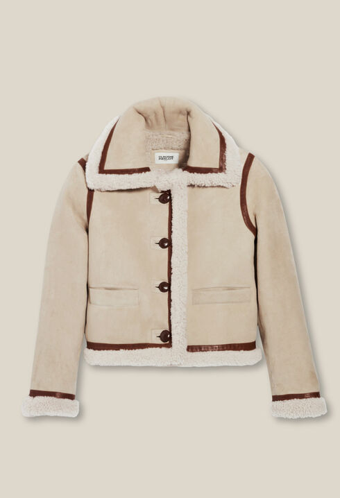 Beige shearling jacket