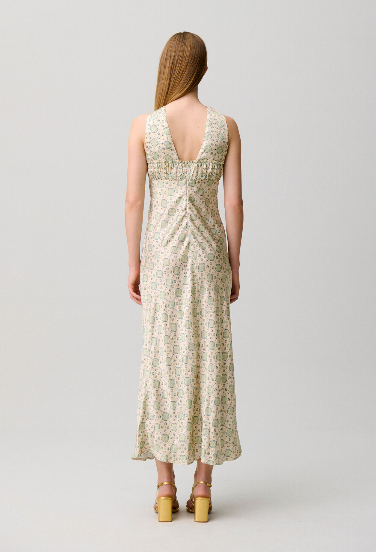Patterned satin dress