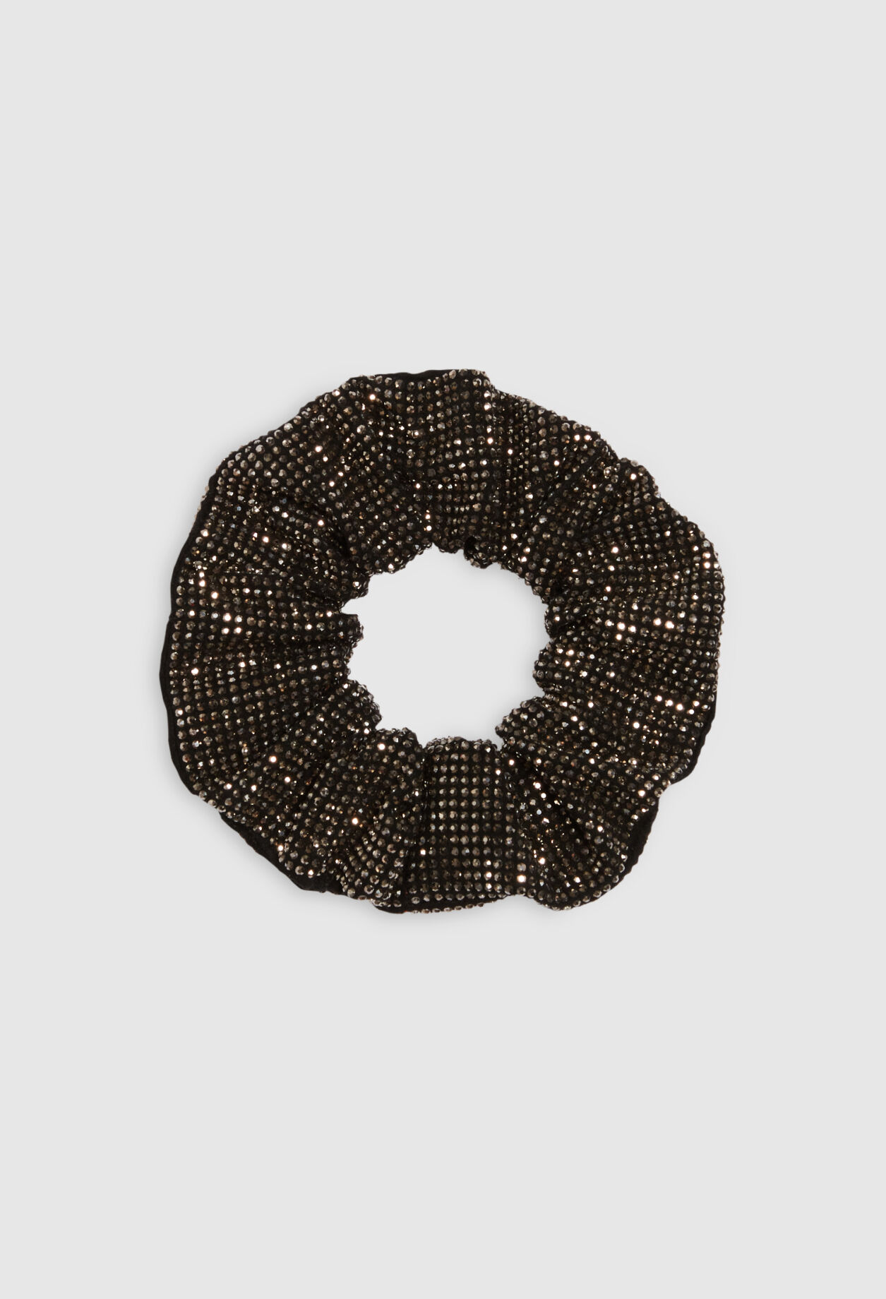 Shiny silver scrunchie
