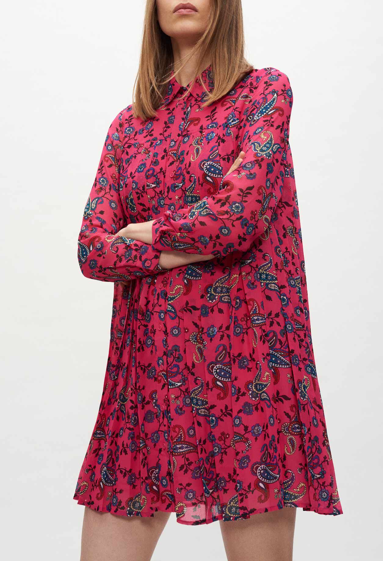 Paisley print shirt dress