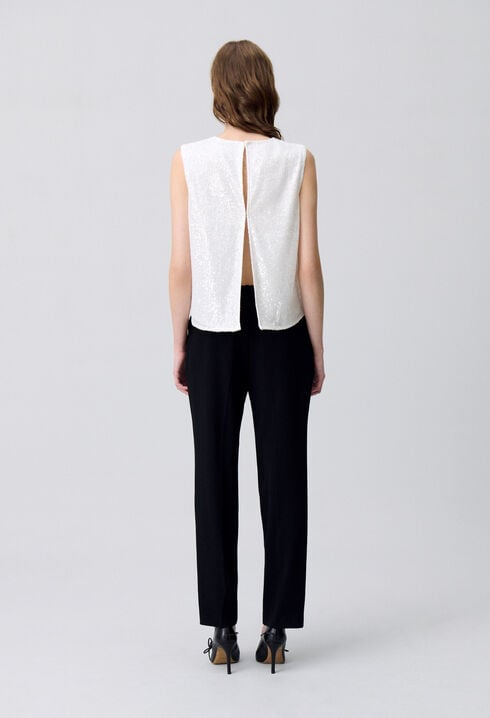 Off-white sequinned sleeveless top