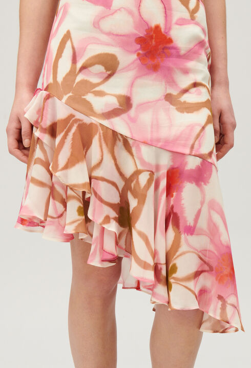 Silk printed midi dress