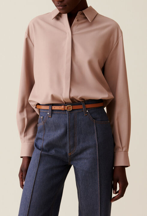 CP Gold Buckle Leather Belt