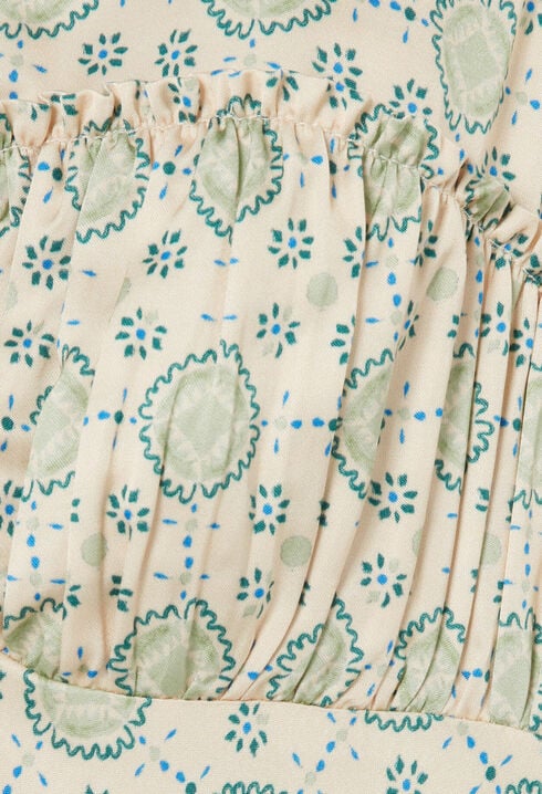 Patterned satin dress