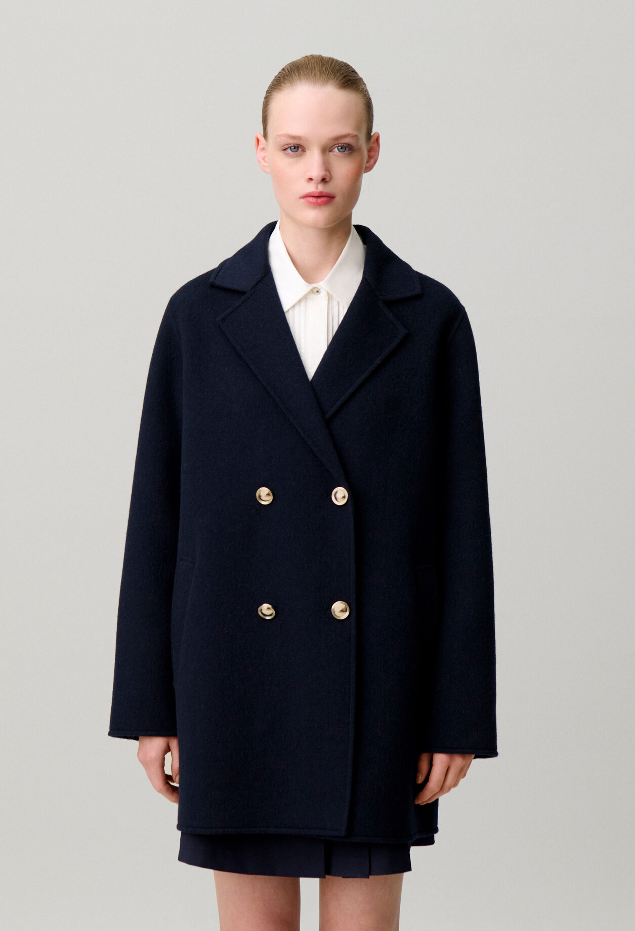 Tailored collar wool coat