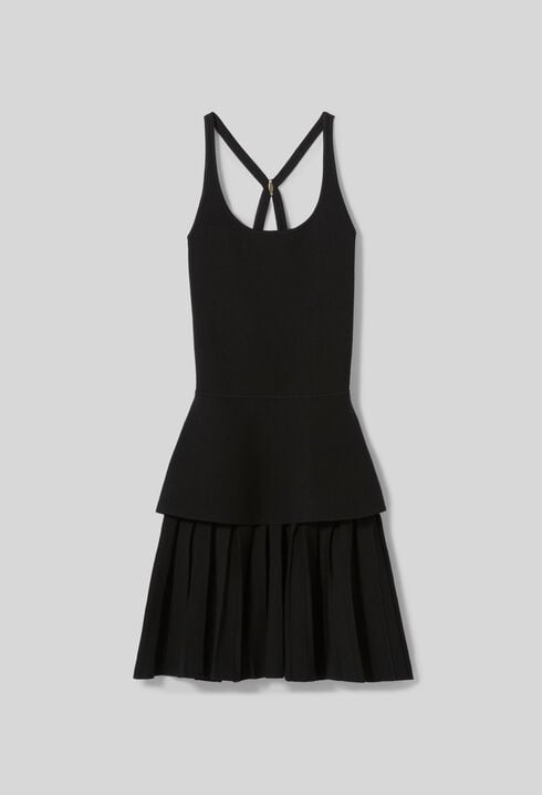Knit dress with criss-cross straps