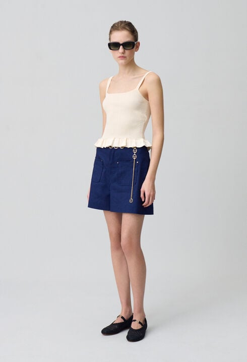 Ruffled satin top