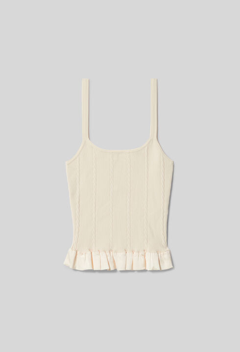 Ruffled satin top