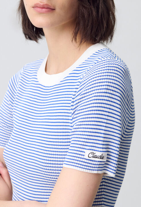 Fine-Knit Breton Stripe Top