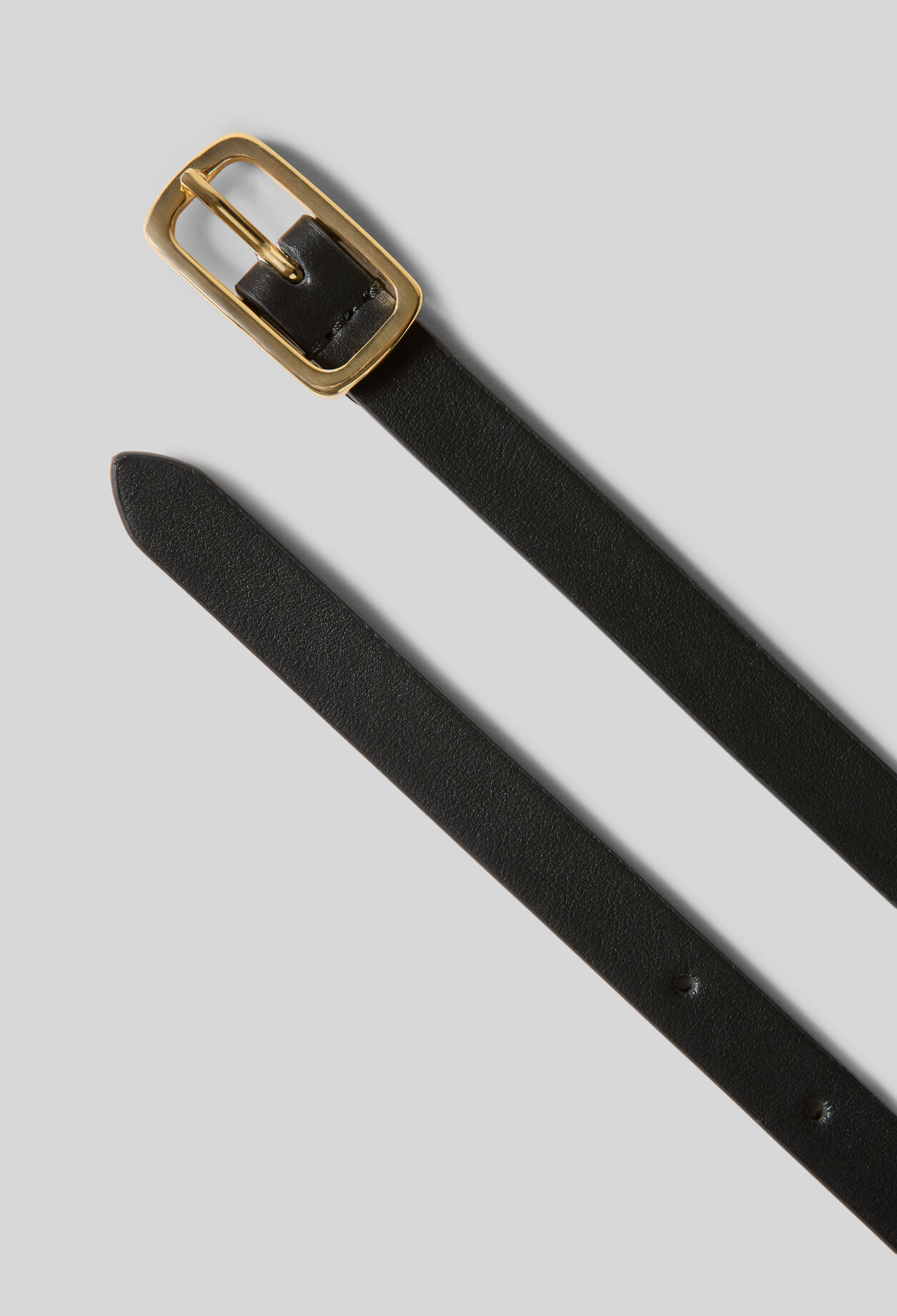 Smooth leather charm belt