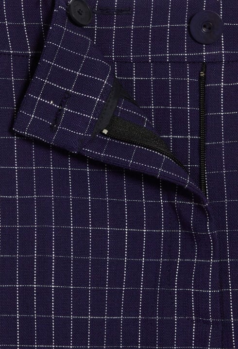 Indigo checked suit trousers