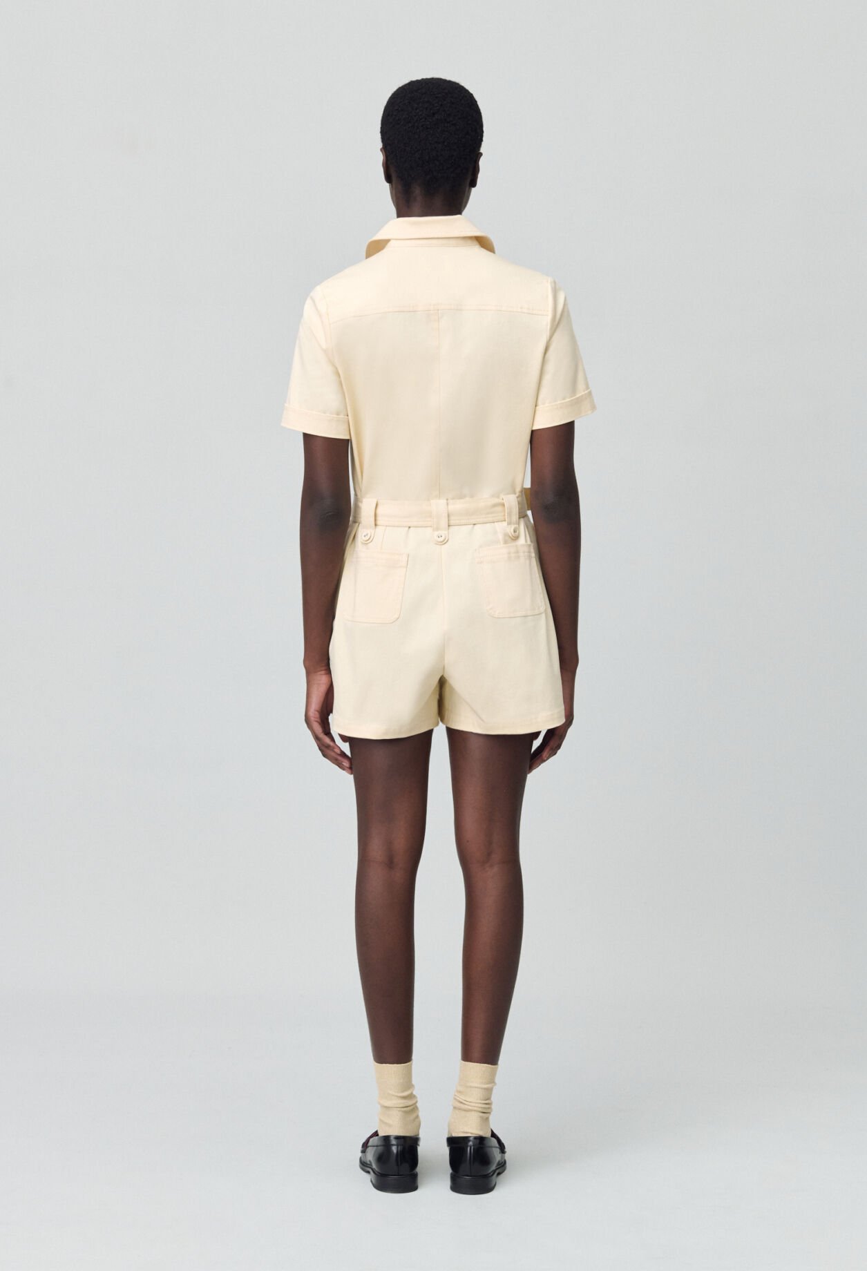 Shirt collar jumpsuit