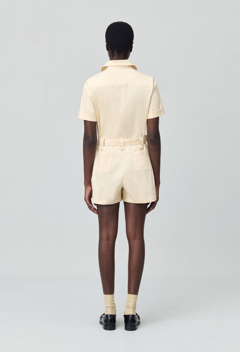 Shirt collar jumpsuit
