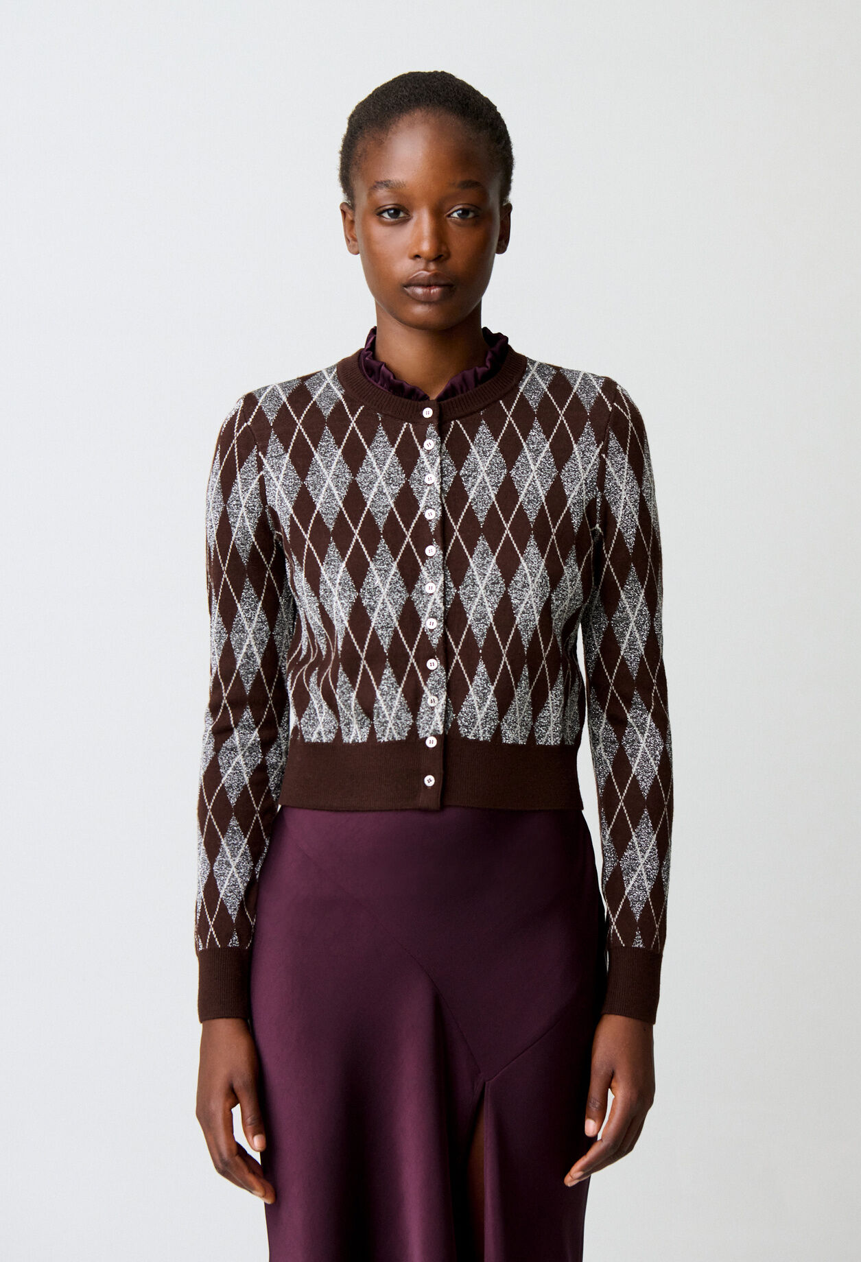 Argyle knitted cardigan