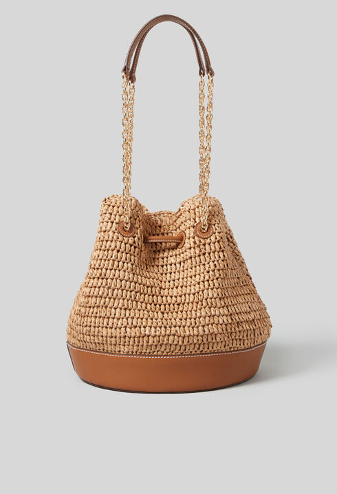 Woven Basket Bucket Bag