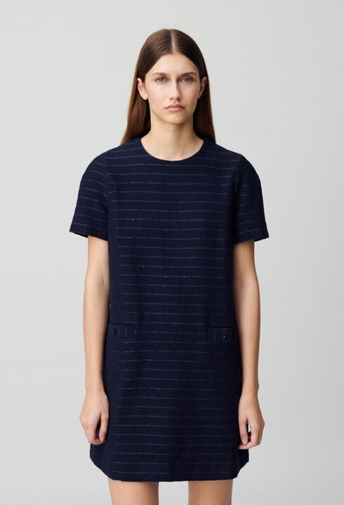 Striped straight short dress
