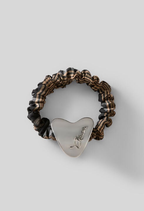 Striped cotton jewel scrunchie