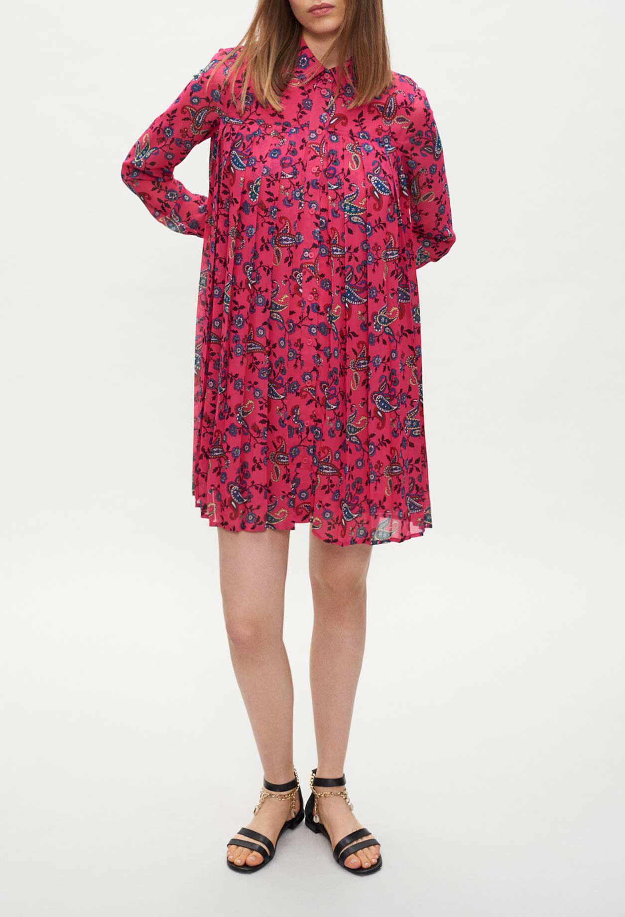 Paisley print shirt dress