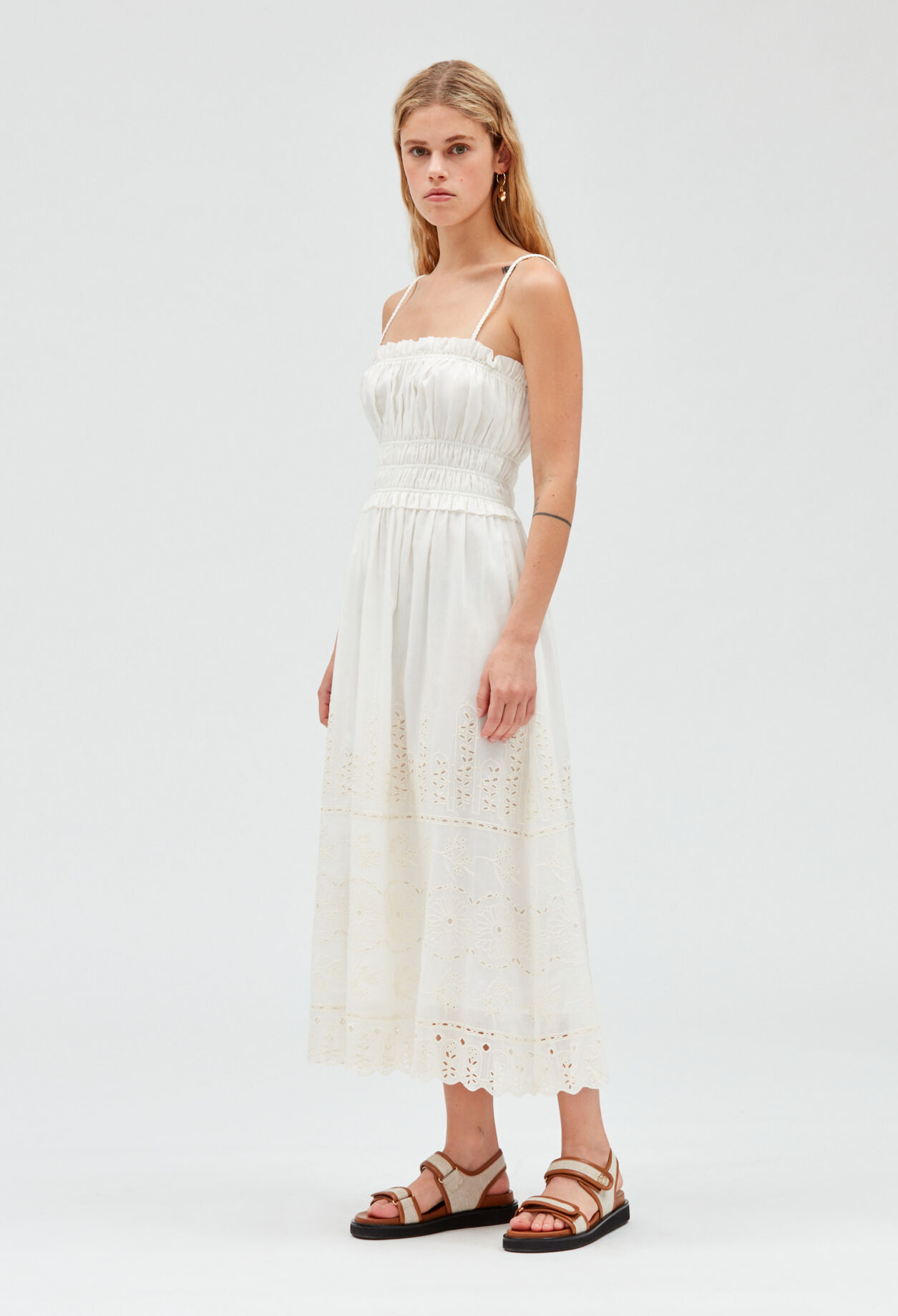 Off-white midi dress