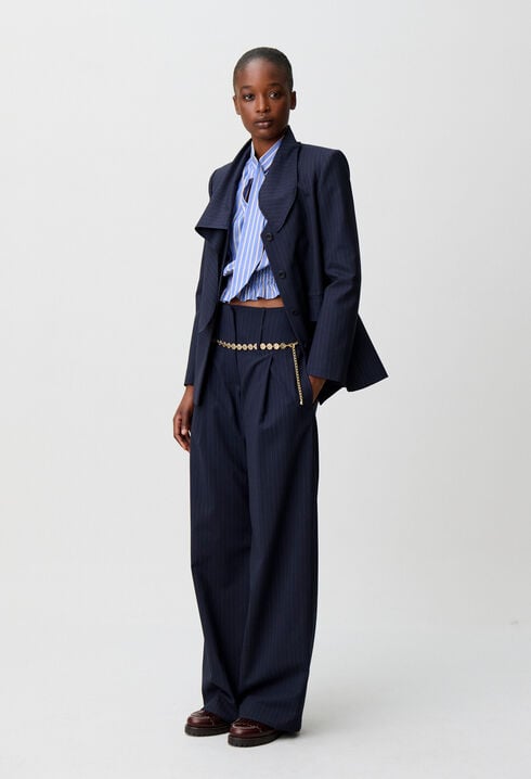 Wool blend trousers