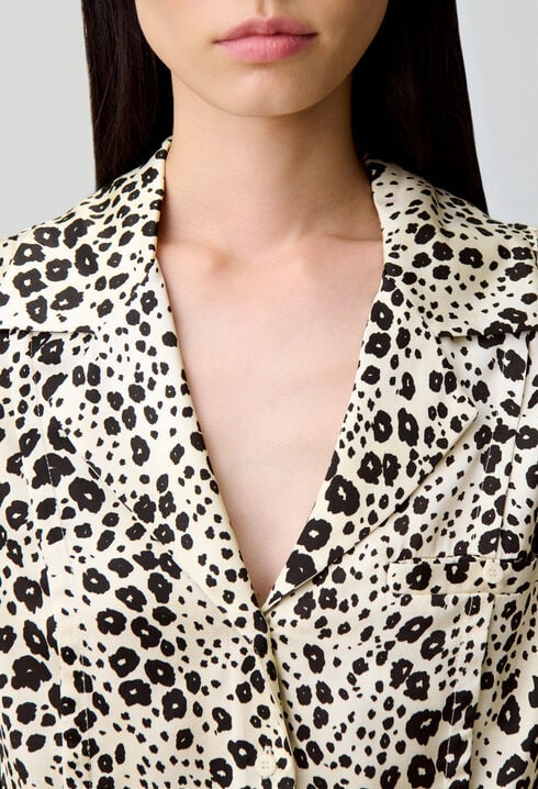 Animal print satin shirt