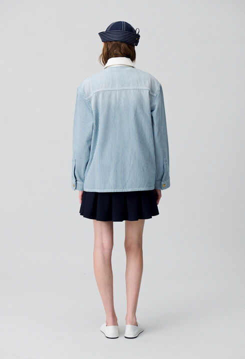 Striped denim gabardine jacket