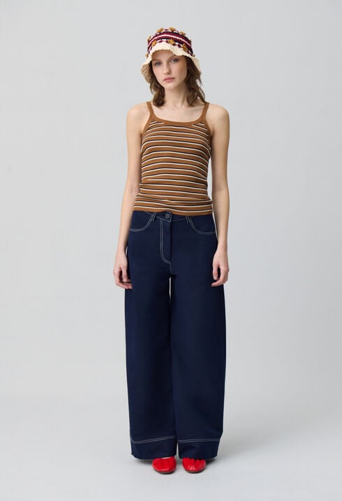 Striped Fine Knit Tank Top
