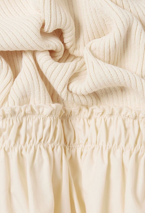 Midi dress with crochet bodice