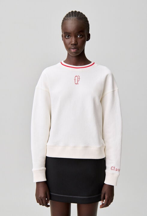 CP embroidered crewneck sweatshirt