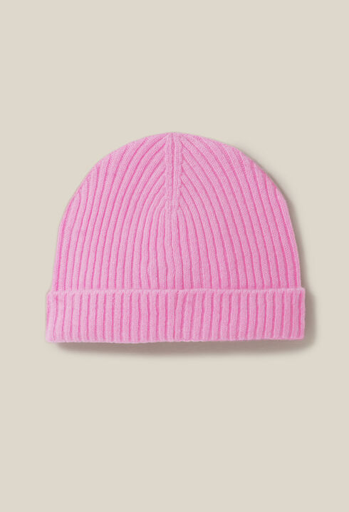 Cashmere ribbed hat CP embroidery