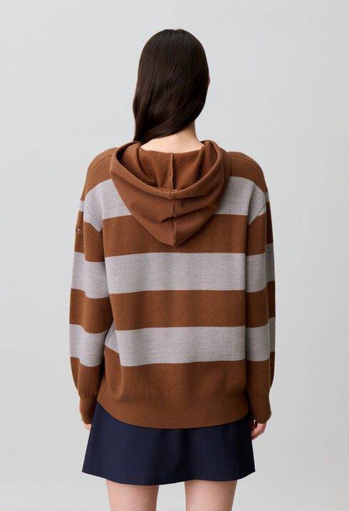 Oversized striped knit jumper