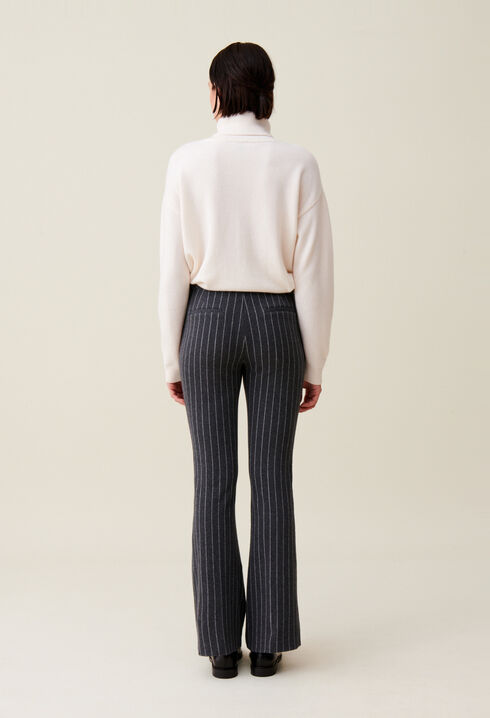 Striped flared trousers