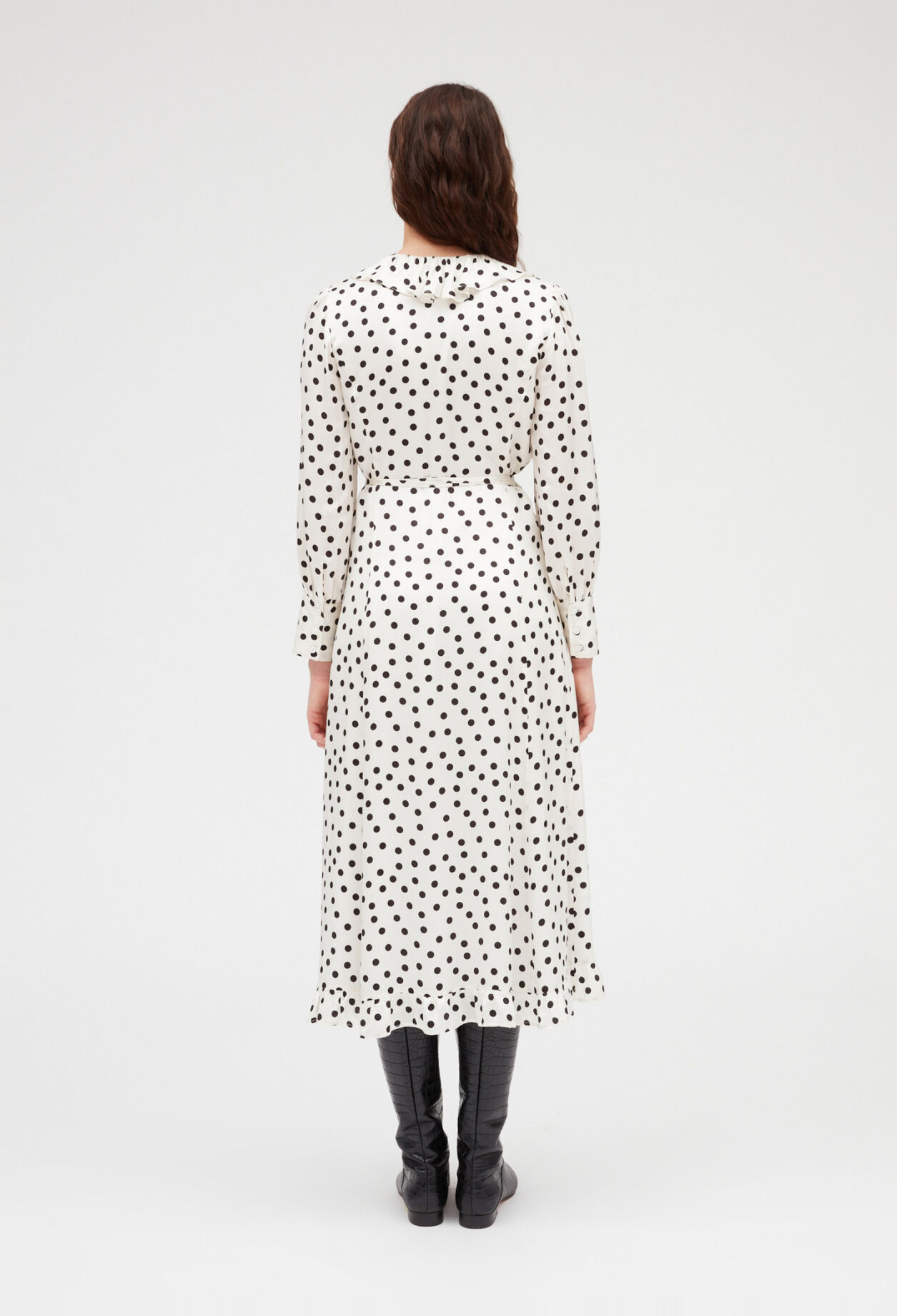 Mid-length polka dot dress