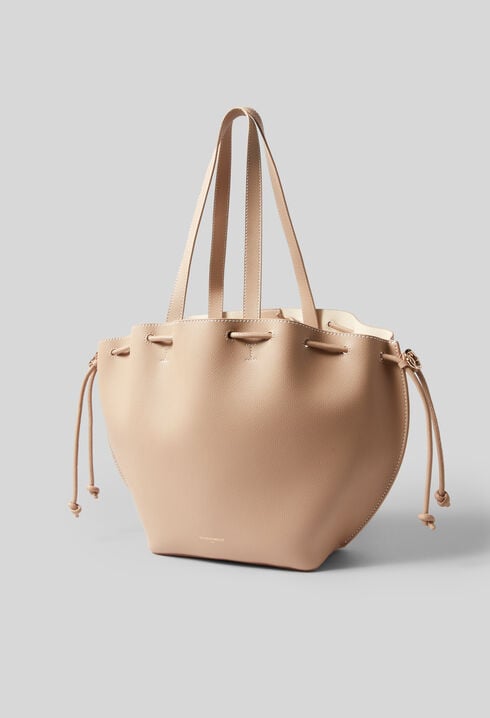 Grained leather tote