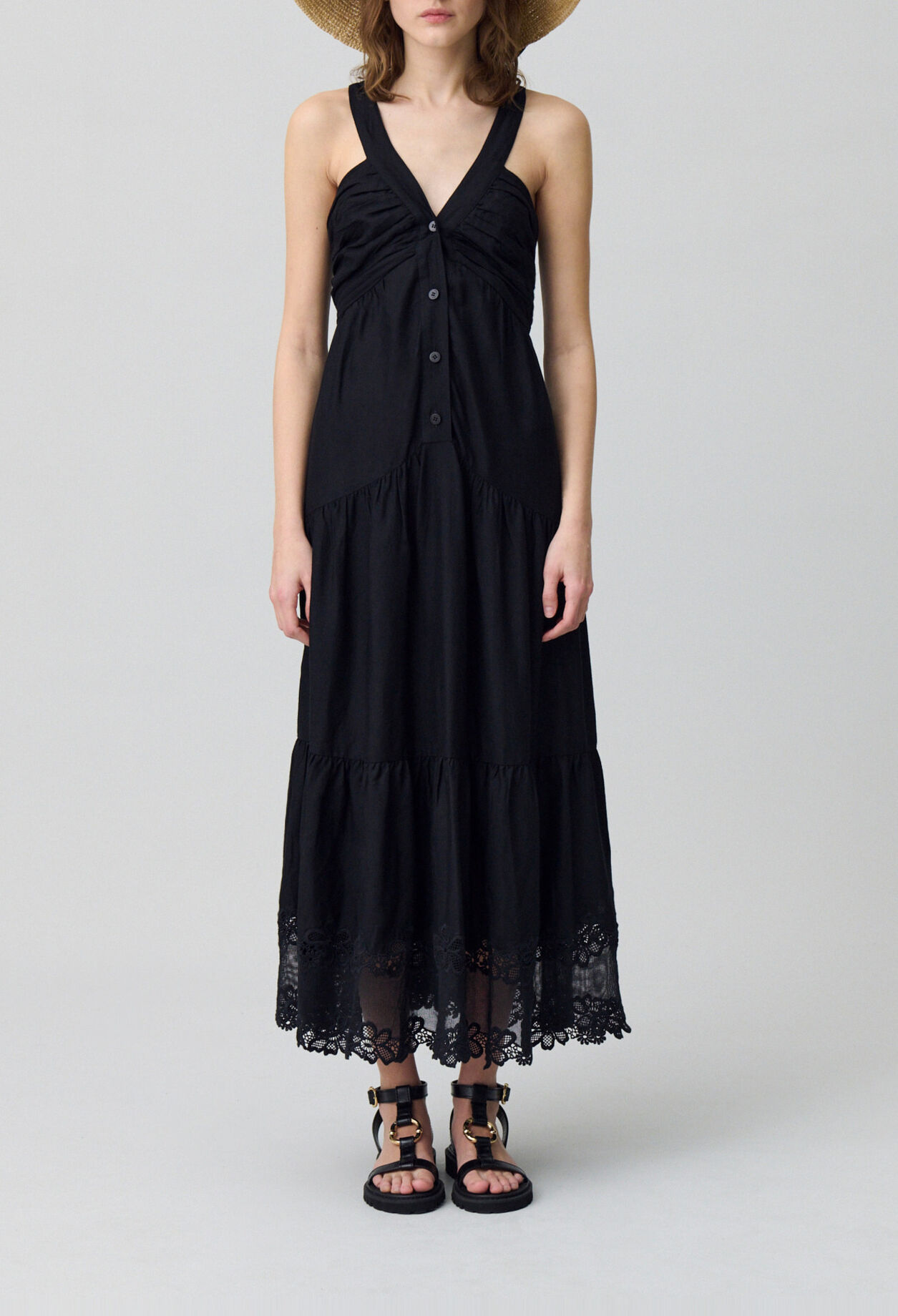 Embroidered Floral Maxi Dress
