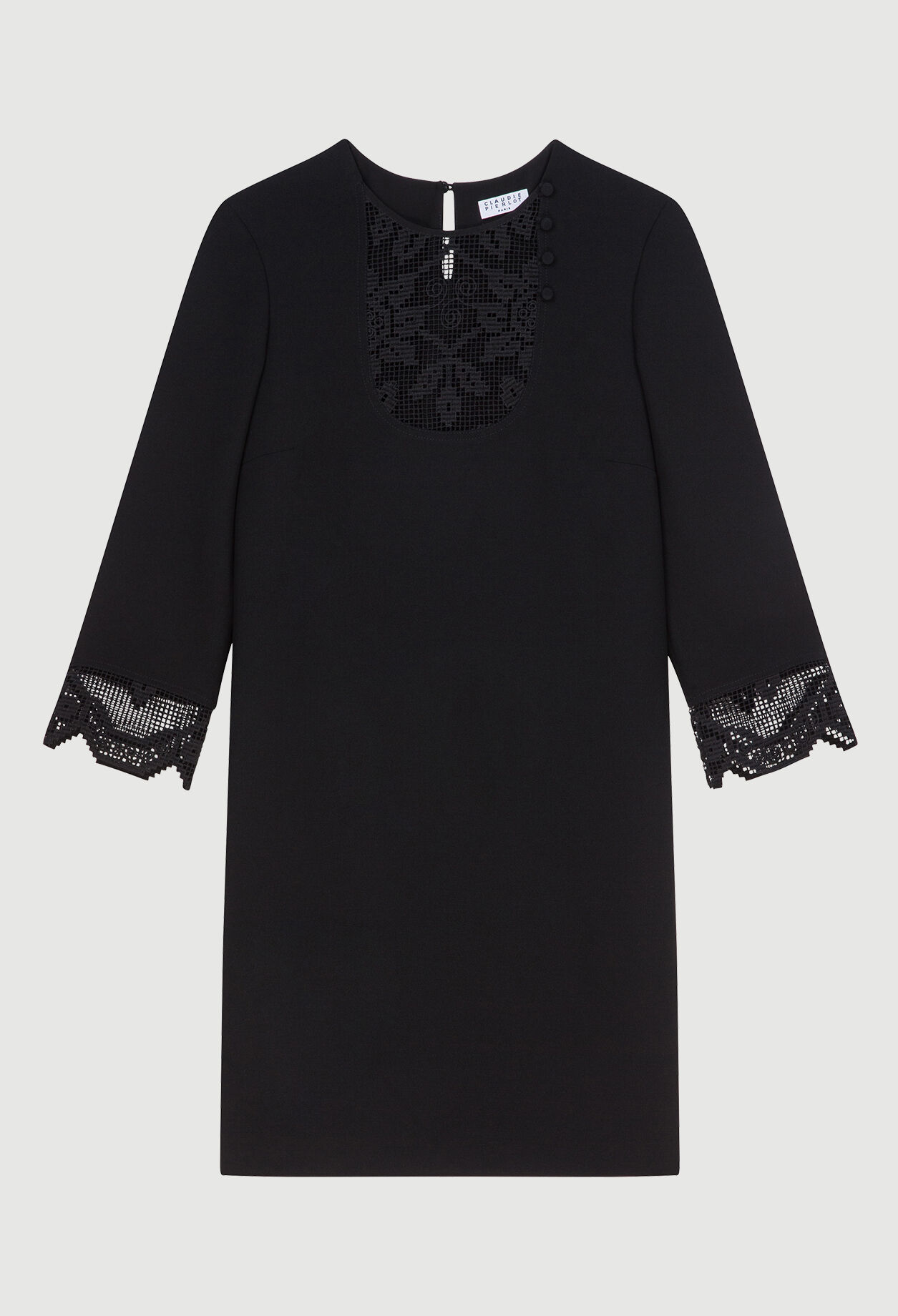 Dress with lace finishes