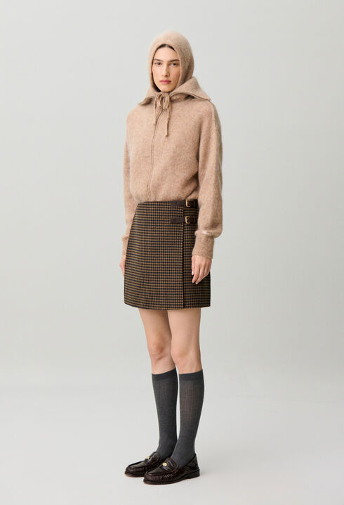 Checked wrap skirt