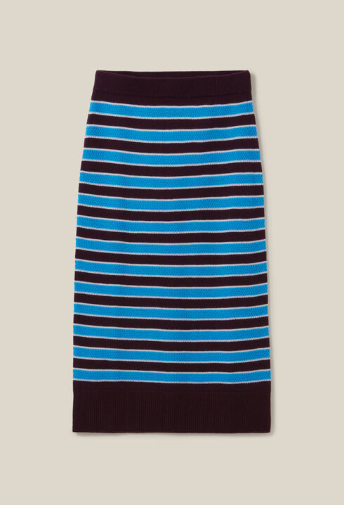 Striped knit sailor skirt